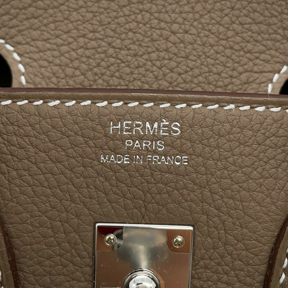 エルメス バーキン25 エトゥープ/シルバー金具 トゴ K刻印 HERMES ハンドバッグ