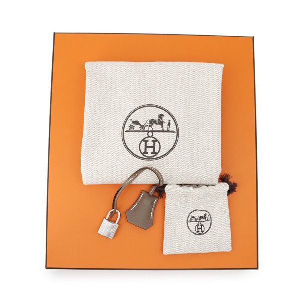エルメス バーキン25 エトゥープ/シルバー金具 トゴ K刻印 HERMES ハンドバッグ