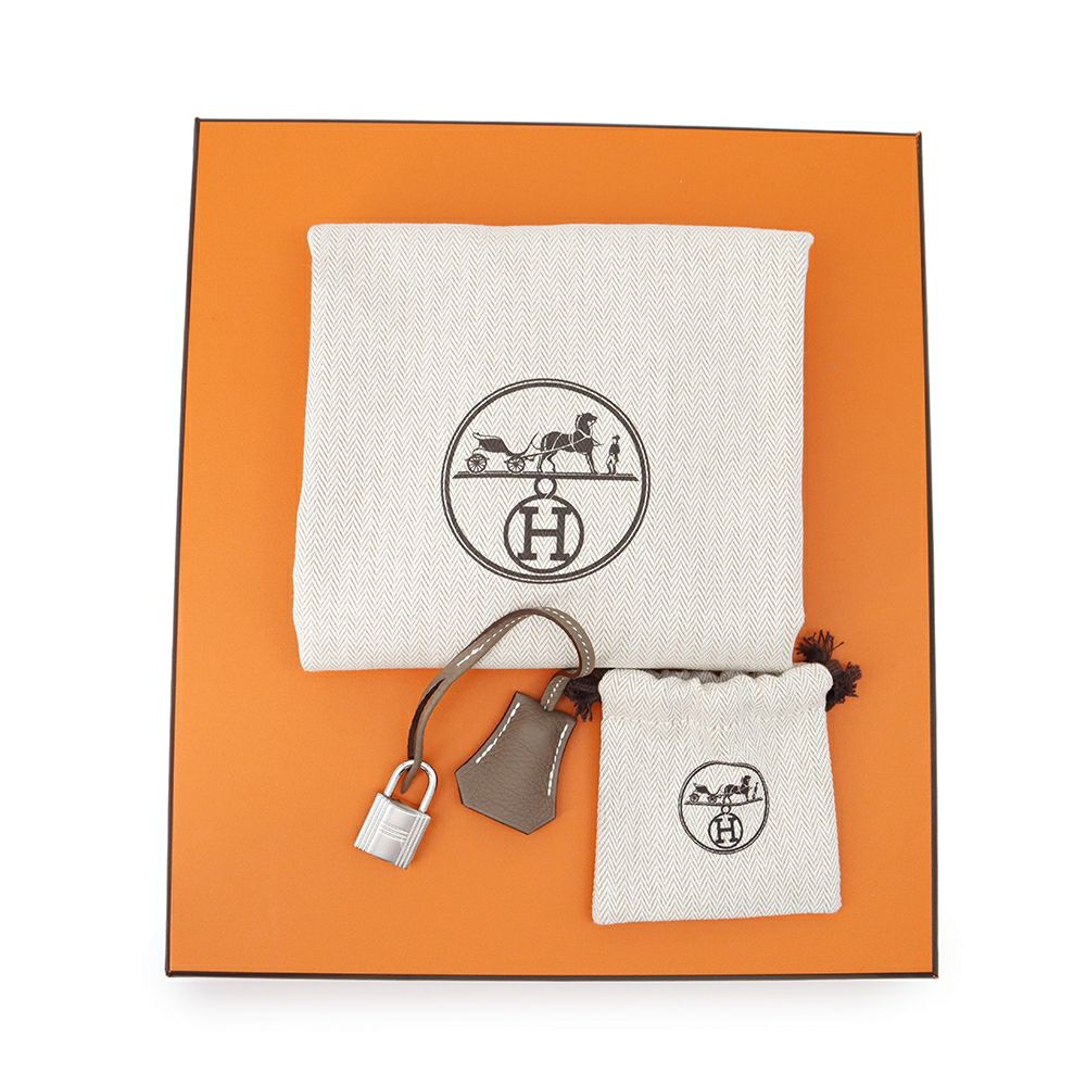 エルメス バーキン25 エトゥープ/シルバー金具 トゴ K刻印 HERMES ハンドバッグ