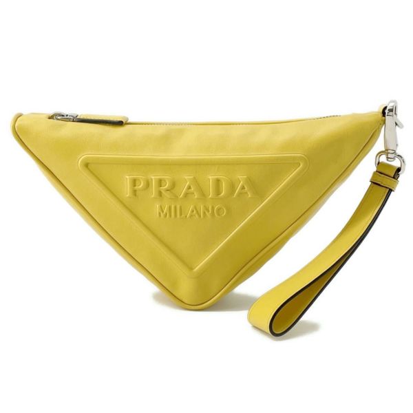 プラダ クラッチバッグ トライアングル レザー 2NE054 PRADA バッグ