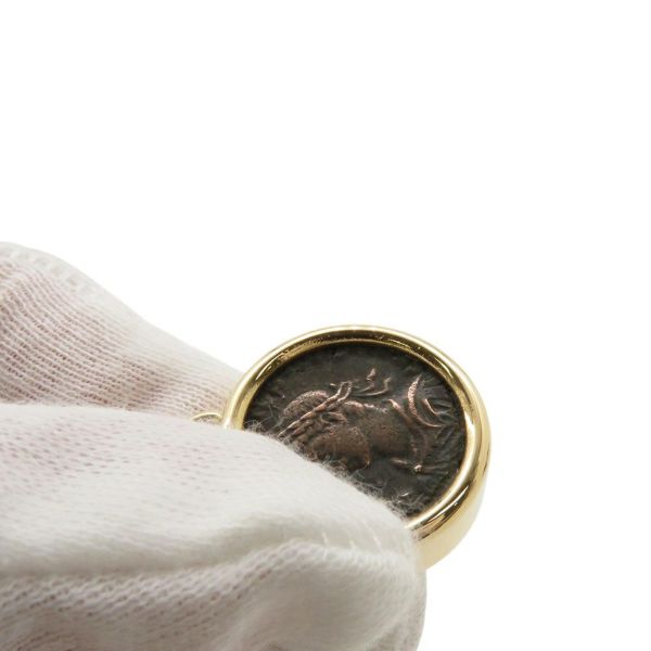 ブルガリ キーホルダー チャーム  モネーテ 古代コイン キーチェーン アンティーク K18YGイエローゴールド BVLGARI