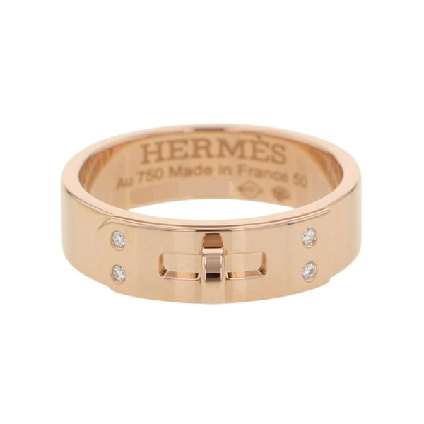 エルメス リング ケリーPM ダイヤモンド 4P 計0.02ct K18PGピンクゴールド リングサイズ50 HERMES ジュエリー 指輪