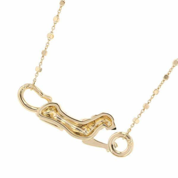 カルティエ ネックレス パンテール ドゥ ダイヤ 19P 計0.07ct ツァボライトガーネット 1P K18YG ブラックラッカー