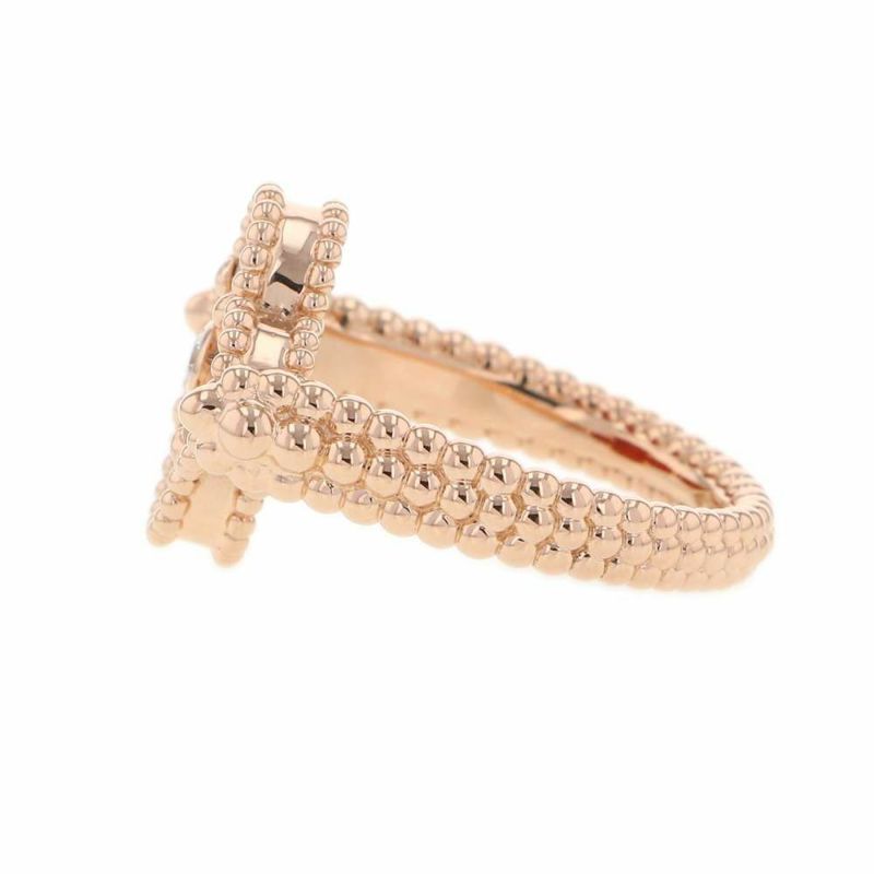 ヴァンクリーフ&アーペル リング ヴィンテージ アルハンブラ リバーシブル カーネリアン ダイヤ 1P ギヨシェ K18PG サイズ54 指輪