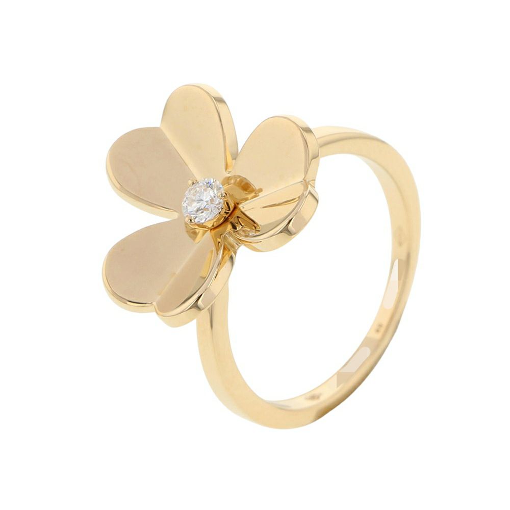 ヴァンクリーフ&アーペル リング フリヴォル 1フラワー SM ダイヤモンド 0.08ct K18YG リングサイズ49 VCARP2DS00
