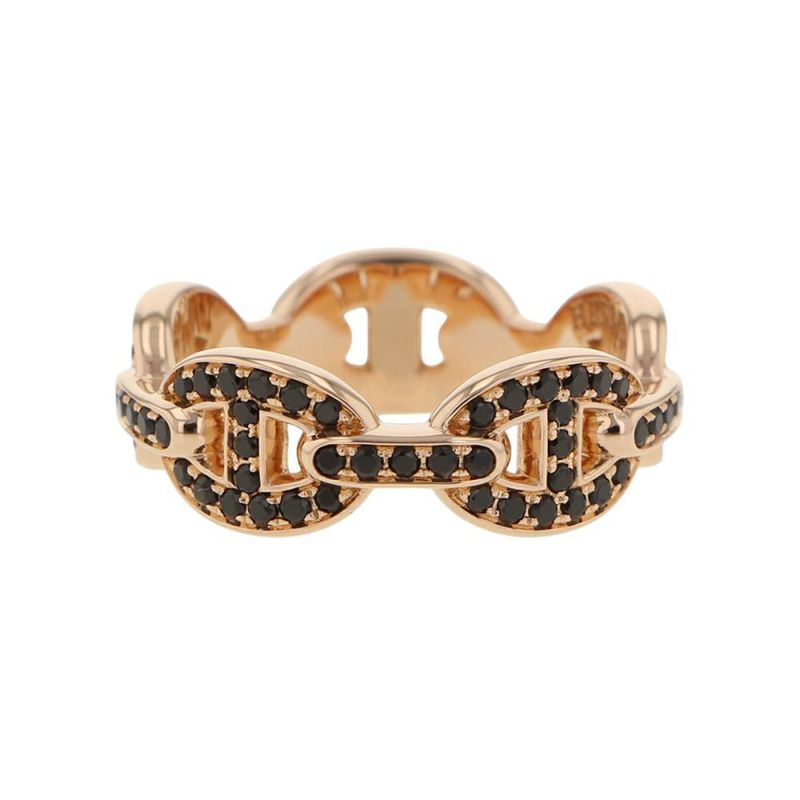 エルメス リング シェーヌダンクル アンシェネPM ブラックスピネル K18PG リングサイズ52 HERMES ジュエリー