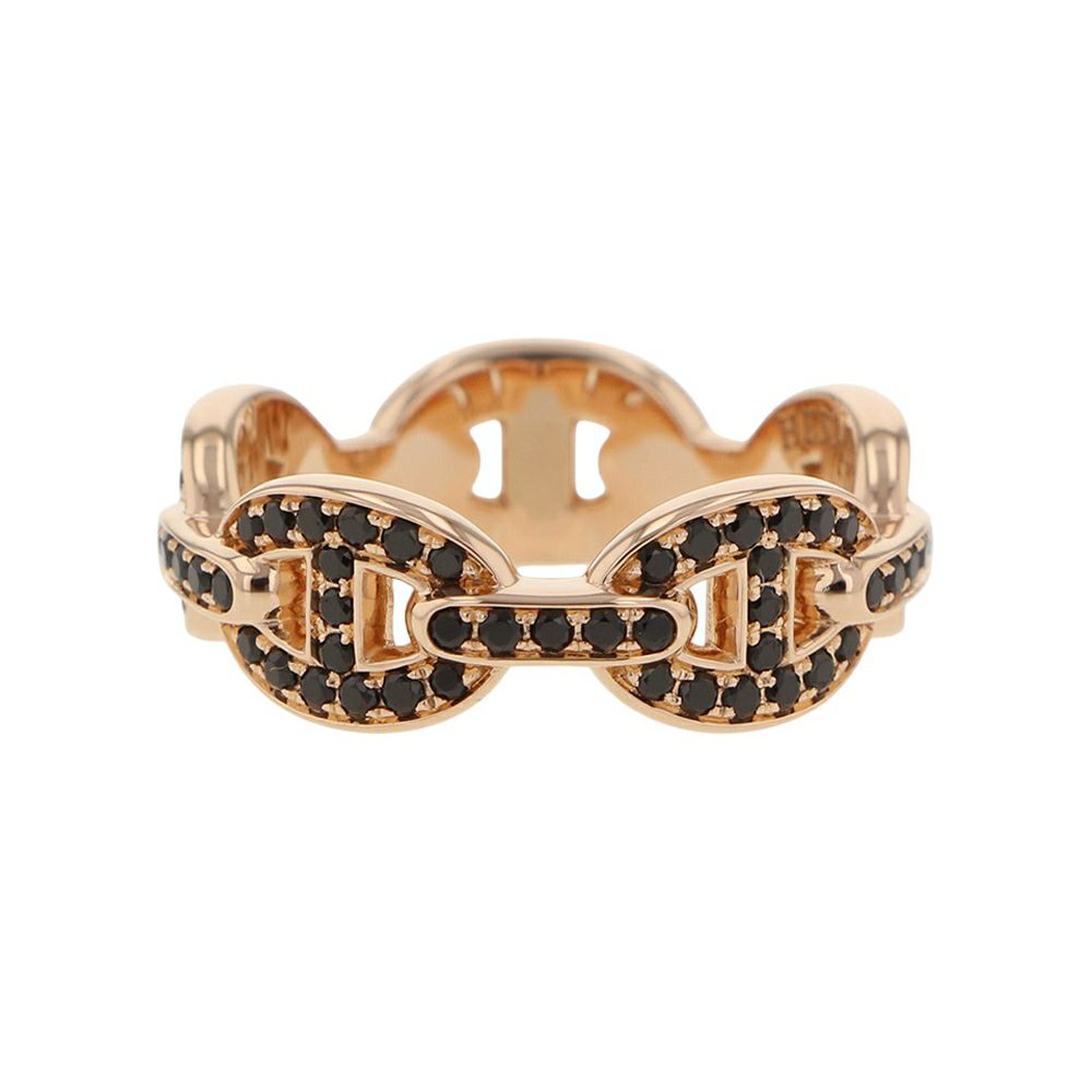 エルメス リング シェーヌダンクル アンシェネPM ブラックスピネル K18PG リングサイズ52 HERMES ジュエリー