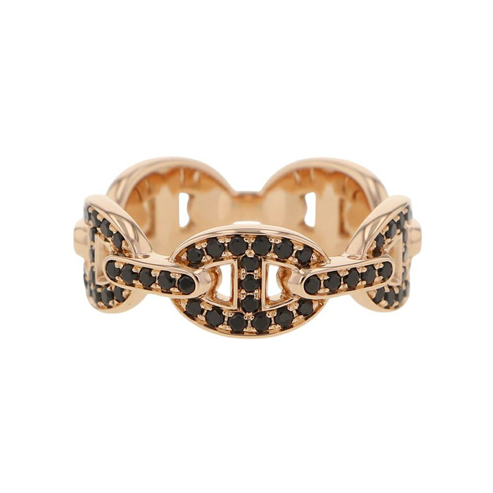 エルメス リング シェーヌダンクル アンシェネPM ブラックスピネル K18PG リングサイズ52 HERMES ジュエリー