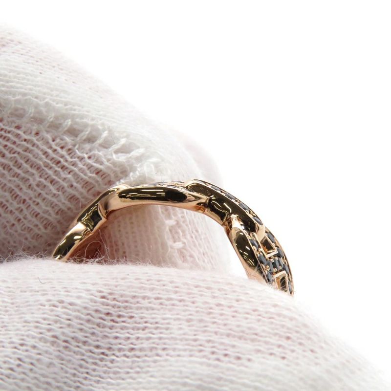 エルメス リング シェーヌダンクル アンシェネPM ブラックスピネル K18PG リングサイズ52 HERMES ジュエリー