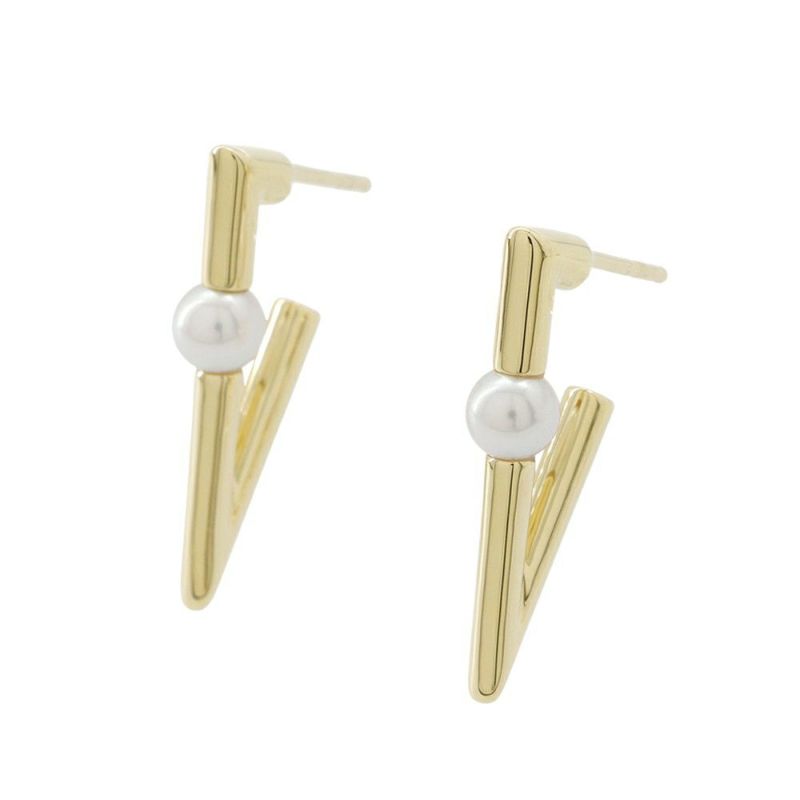 ミキモト ピアス V Code あやこ真珠 K18YGイエローゴールド PE-1779PK MIKIMOTO ジュエリー