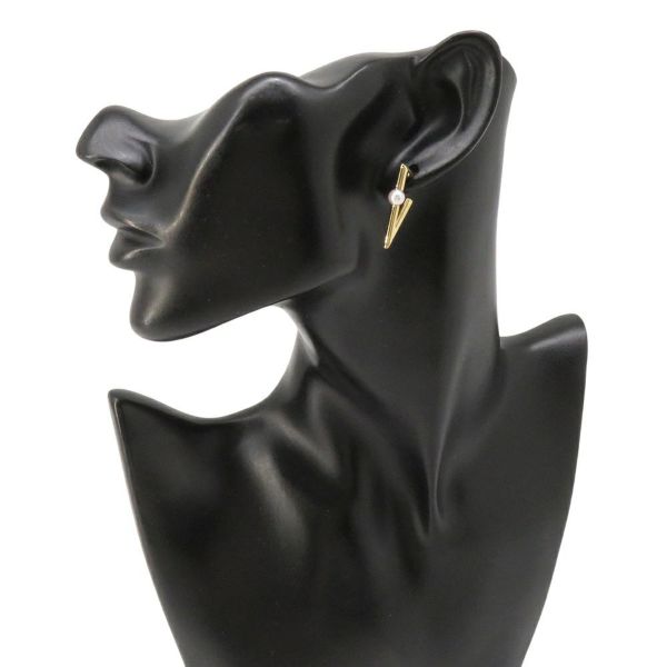 ミキモト ピアス V Code あやこ真珠 K18YGイエローゴールド PE-1779PK MIKIMOTO ジュエリー