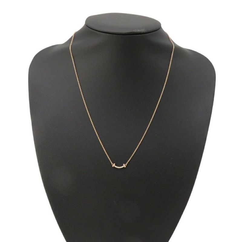 ティファニー ネックレス Tスマイル ミニ ダイヤ 計 0.03ct K18PGピンクゴールド 62617772 Tiffany&Co. ペンダント ジュエリー