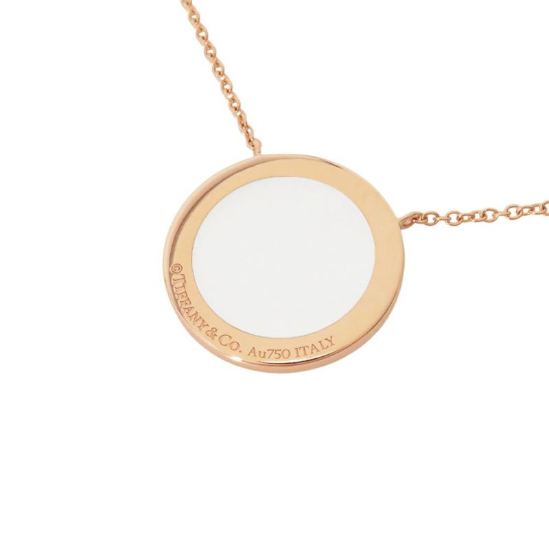 ティファニー ネックレス Tトゥー サークル ペンダント ダイヤモンド 計0.05ct K18PG マザーオブパール 64026801