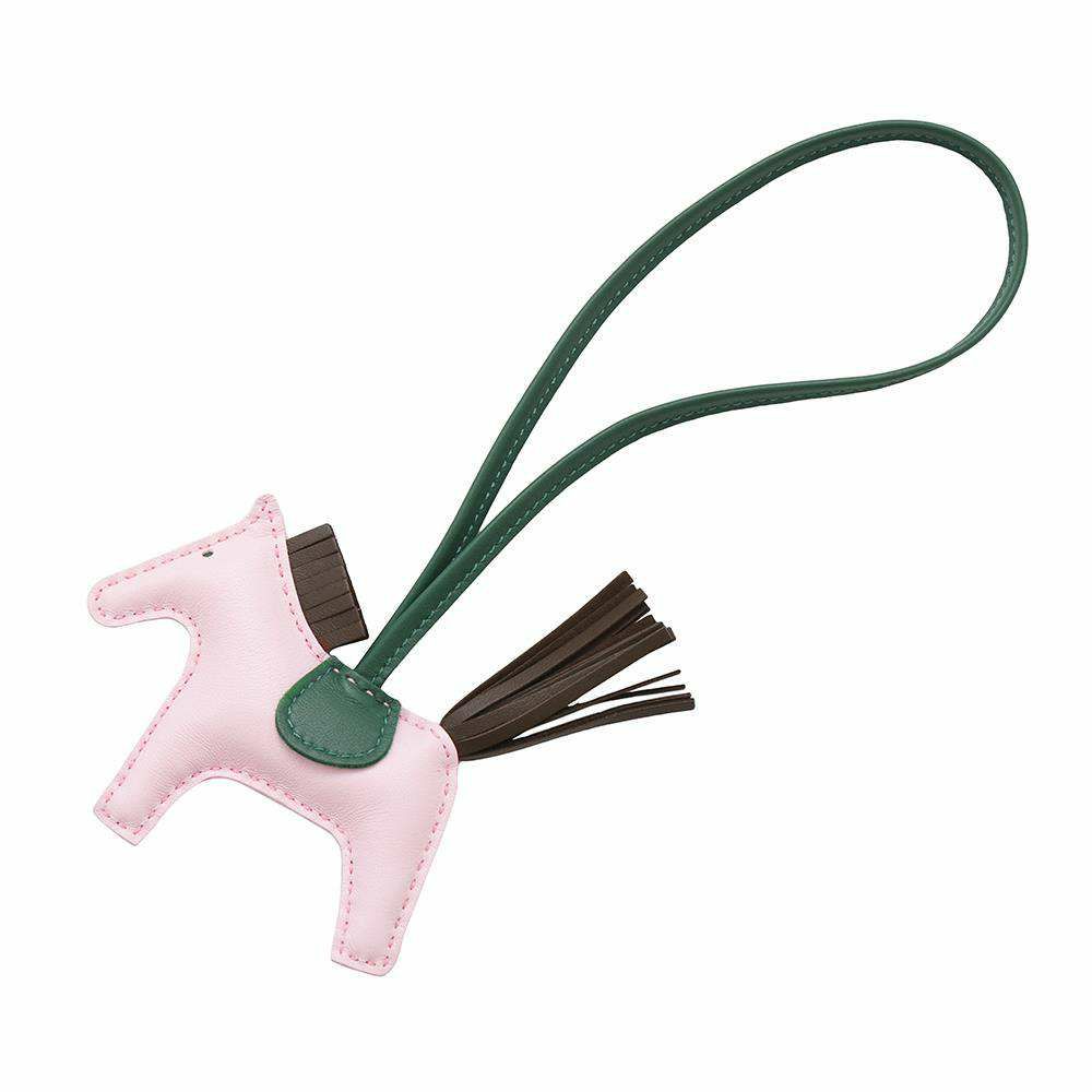 エルメス バッグチャーム ロデオ PM ローズダーリン/ショコラ/ヴェールモワイヤン ラムスキン K刻印 HERMES チャーム