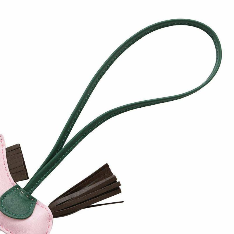 エルメス バッグチャーム ロデオ PM ローズダーリン/ショコラ/ヴェールモワイヤン ラムスキン K刻印 HERMES チャーム