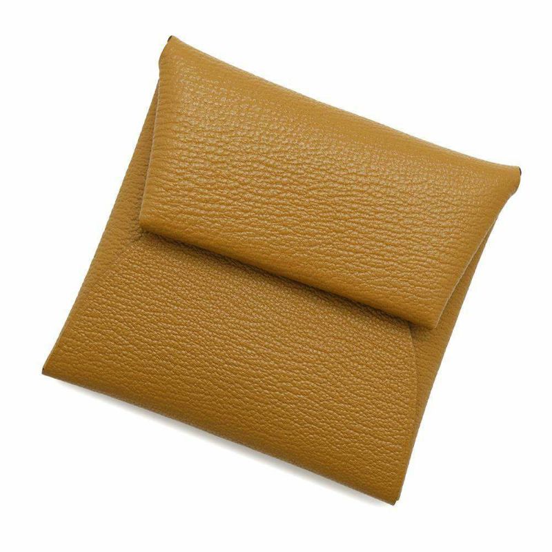 エルメス コインケース バスティア キャメル シェブルミゾル W刻印 HERMES 財布