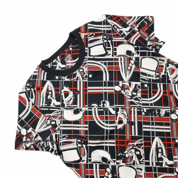 エルメス Tシャツ 無秩序・エ・シェーヌ プリント 半袖Tシャツ