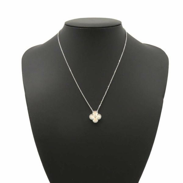 ヴァンクリーフ&アーペル ネックレス ヴィンテージ アルハンブラ ギヨシェ ダイヤ 1P K18WG/K18PG VCARPNTH00 2024年ホリデー限定