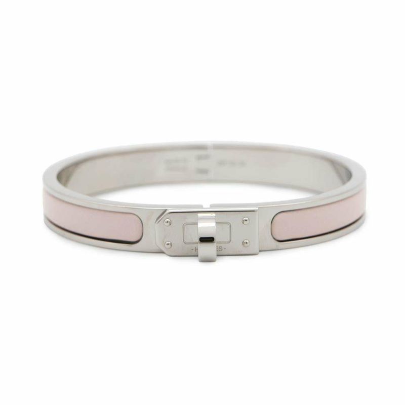 エルメス ブレスレット ミニクリック ケリー PM エナメル ローズ・カンダー/シルバー金具 HERMES