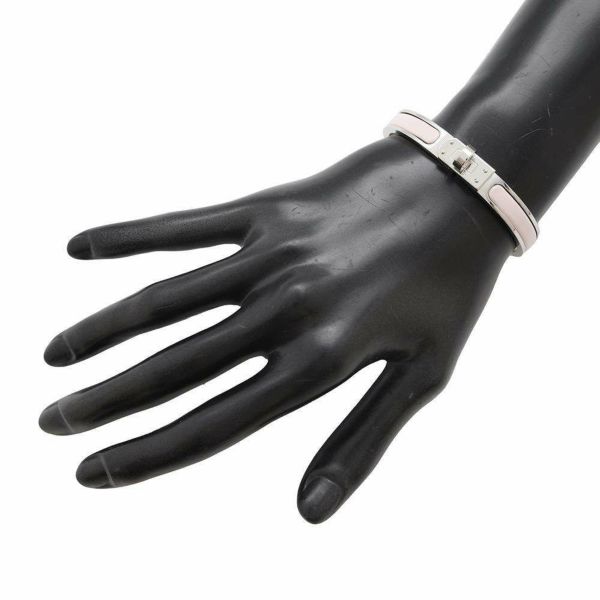 エルメス ブレスレット ミニクリック ケリー PM エナメル ローズ・カンダー/シルバー金具 HERMES