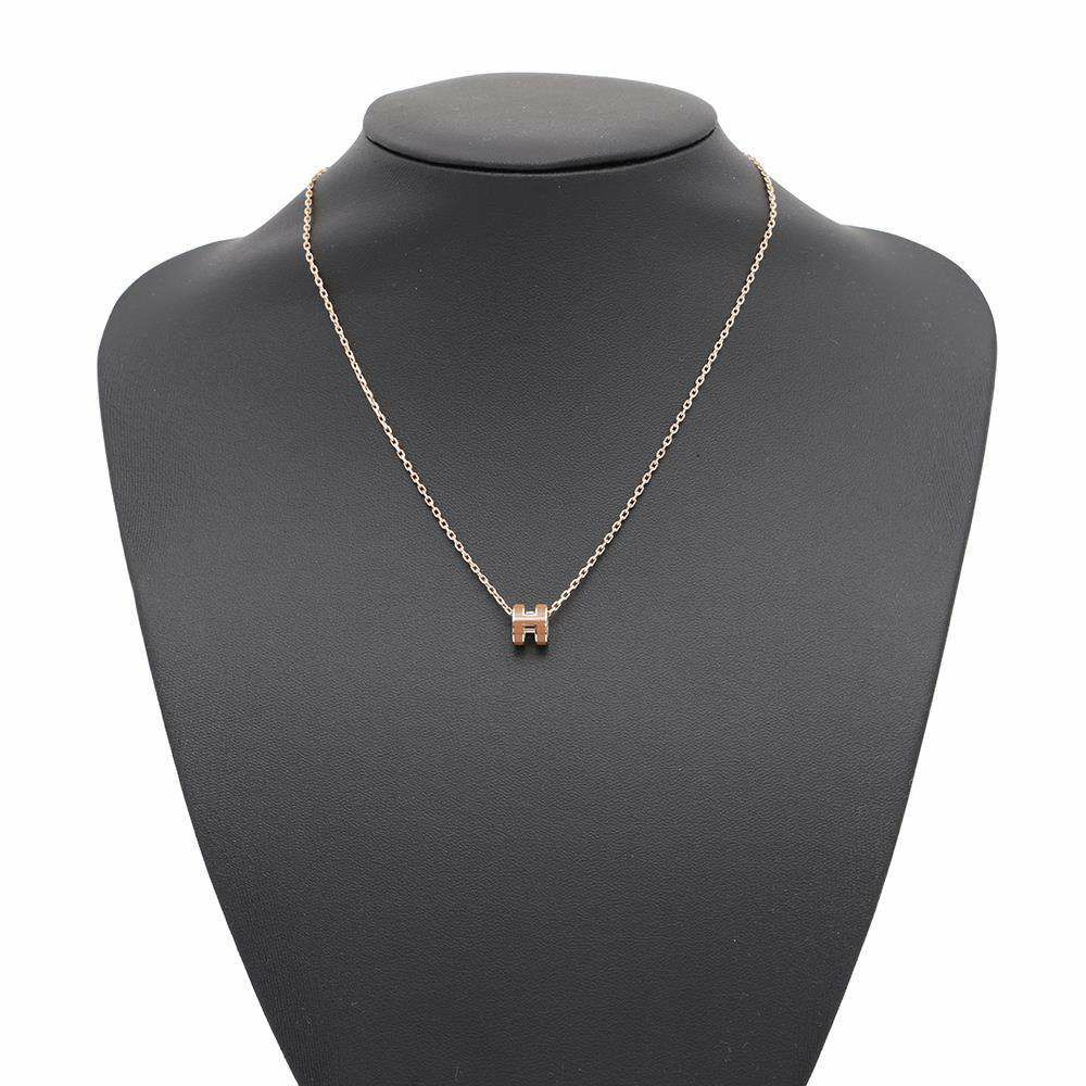 エルメス ネックレス ミニ・ポップアッシュ ニューゴールド/ピンクゴールド金具 HERMES アクセサリー