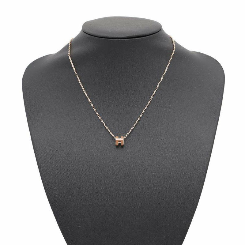 エルメス ネックレス ミニ・ポップアッシュ ニューゴールド/ピンクゴールド金具 HERMES アクセサリー