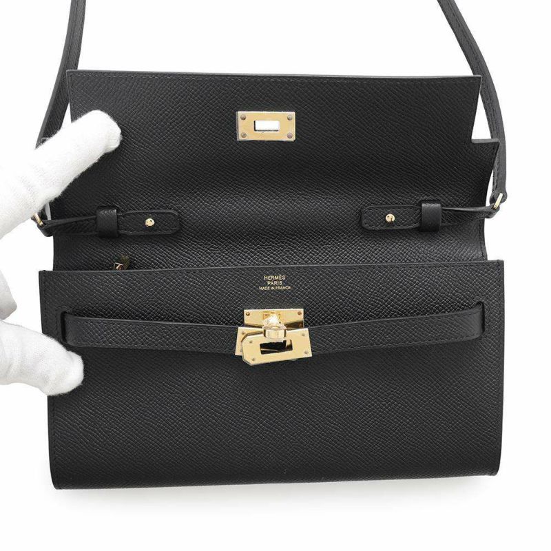 エルメス ケリーウォレット ロング トゥーゴー ブラック/ゴールド金具 エプソン B刻印 HERMES 黒