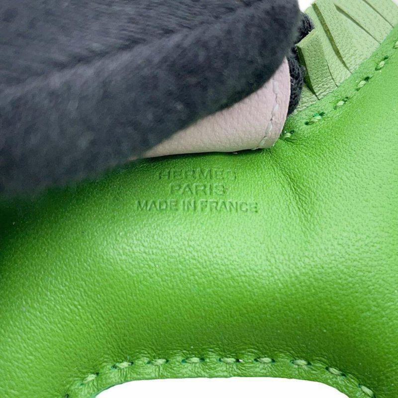 エルメス バッグチャーム ロデオ PM ヴェールユッカ/ヴェールクリケット/モーヴペール ラムスキン B刻印 HERMES チャーム