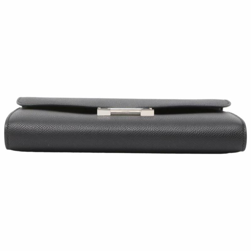 エルメス 長財布 コンスタンス トゥーゴー ロング ブラック/シルバー金具 ヴォーエプソン B刻印 財布 黒