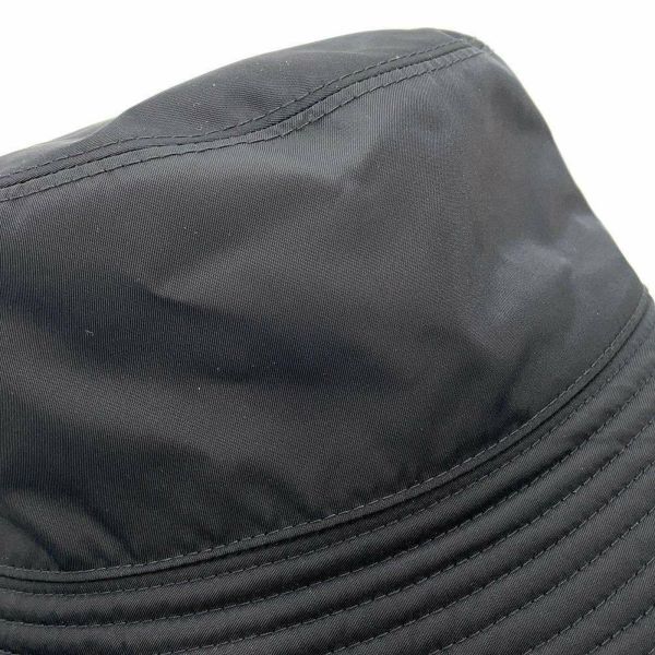プラダ ハット ロゴ Re-Nylon サイズL 2HC137 PRADA バケットハット 帽子 黒