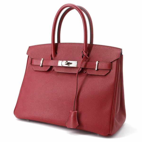 エルメス バーキン30 ルビー/シルバー金具 ヴォーエプソン X刻印 HERMES Birkin ハンドバッグ