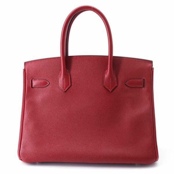 エルメス バーキン30 ルビー/シルバー金具 ヴォーエプソン X刻印 HERMES Birkin ハンドバッグ