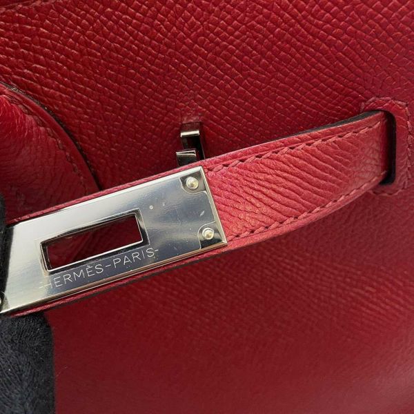 エルメス バーキン30 ルビー/シルバー金具 ヴォーエプソン X刻印 HERMES Birkin ハンドバッグ