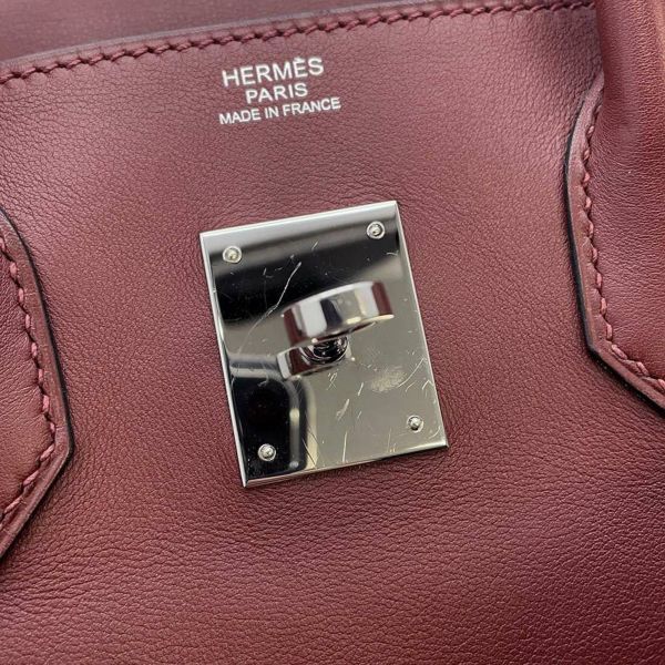 エルメス バーキン30 ルージュアッシュ/シルバー金具 スイフト K刻印 HERMES Birkin ハンドバッグ □