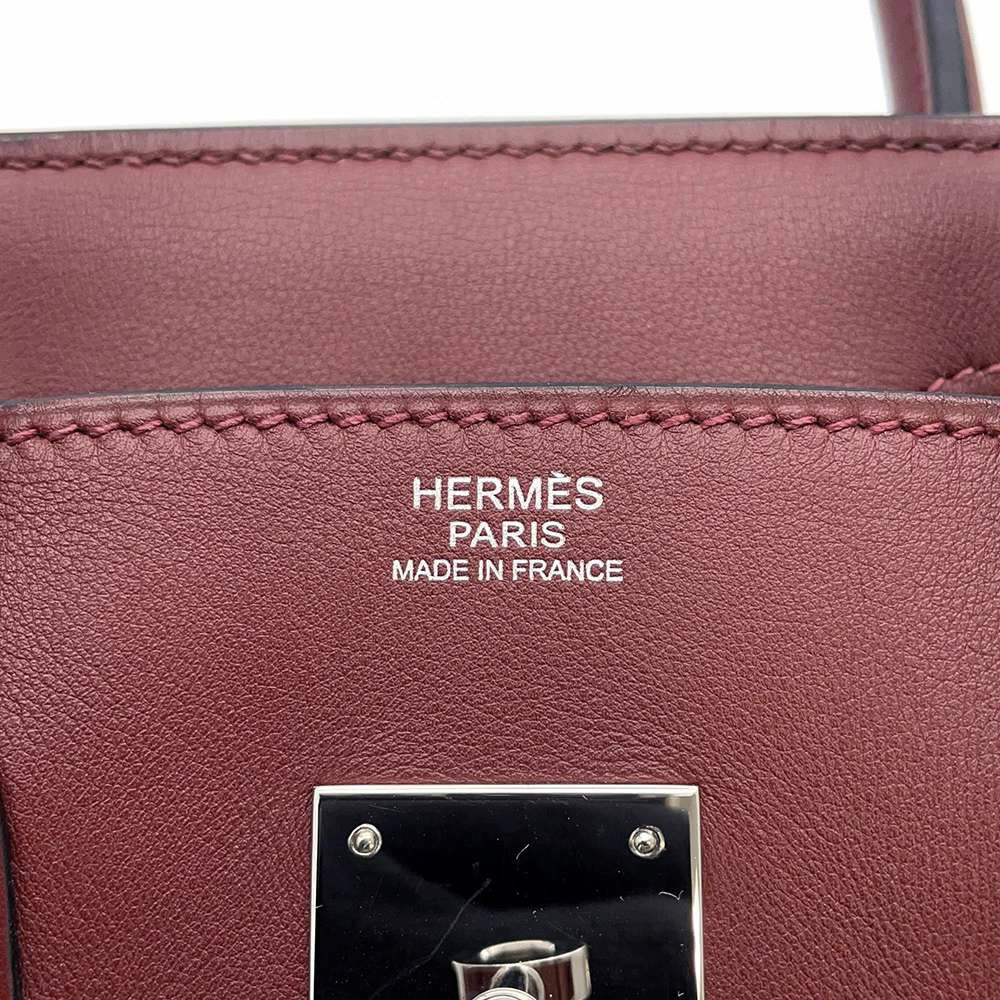 エルメス バーキン30 ルージュアッシュ/シルバー金具 スイフト K刻印 HERMES Birkin ハンドバッグ □