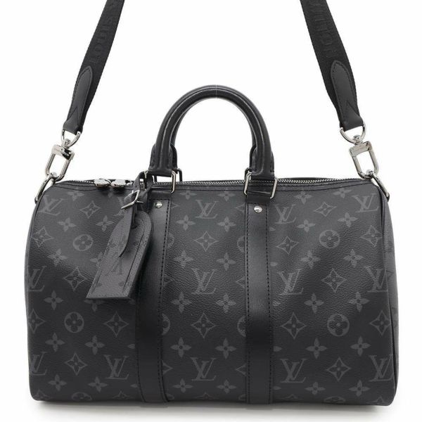 ルイヴィトン ハンドバッグ モノグラム・エクリプス リバース キーポル・バンドリエール35 M46655 2way ブラック 黒