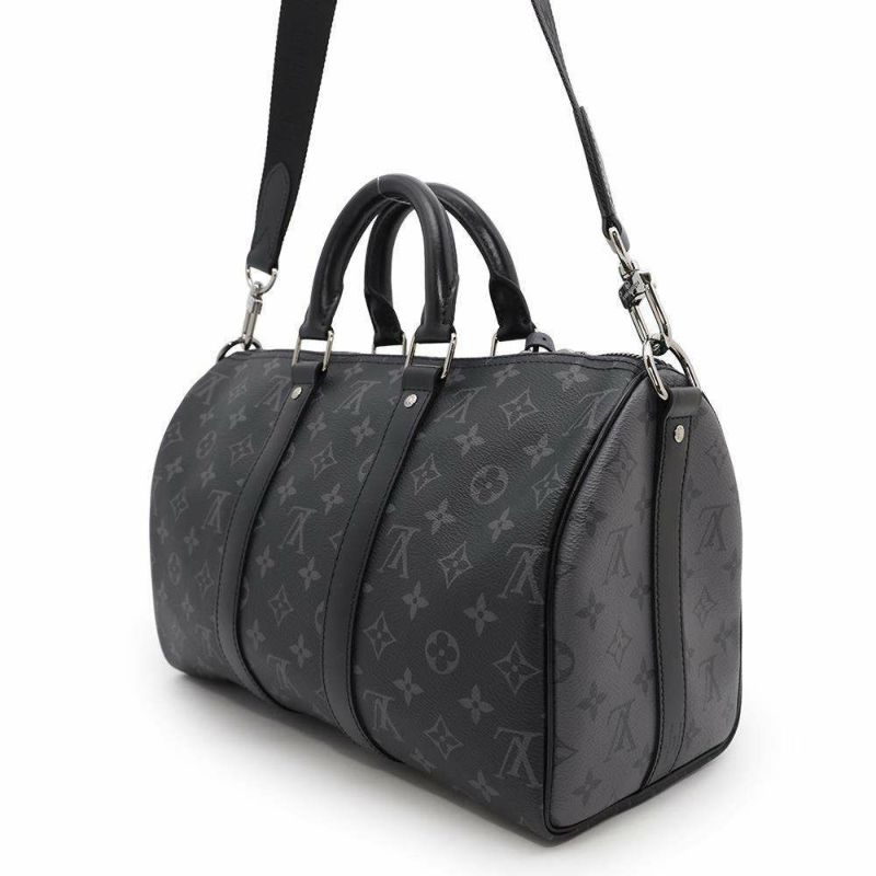 ルイヴィトン ハンドバッグ モノグラム・エクリプス リバース キーポル・バンドリエール35 M46655 2way ブラック 黒