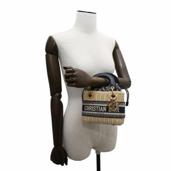 ディオール ハンドバッグ レディディオール ミニ ウィッカー ジャカード M0505CMVO 2way かごバッグ