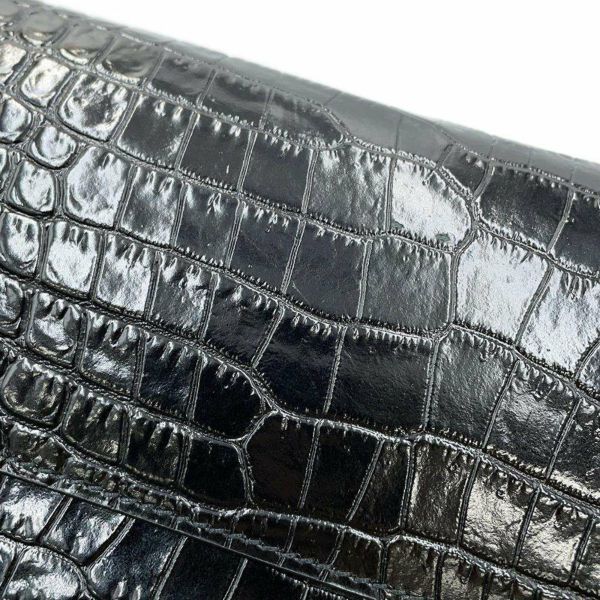 サンローランパリ ショルダーバッグ マンハッタン ミディアム クロコ型押しレザー 579271 SAINT LAURENT PARIS 黒