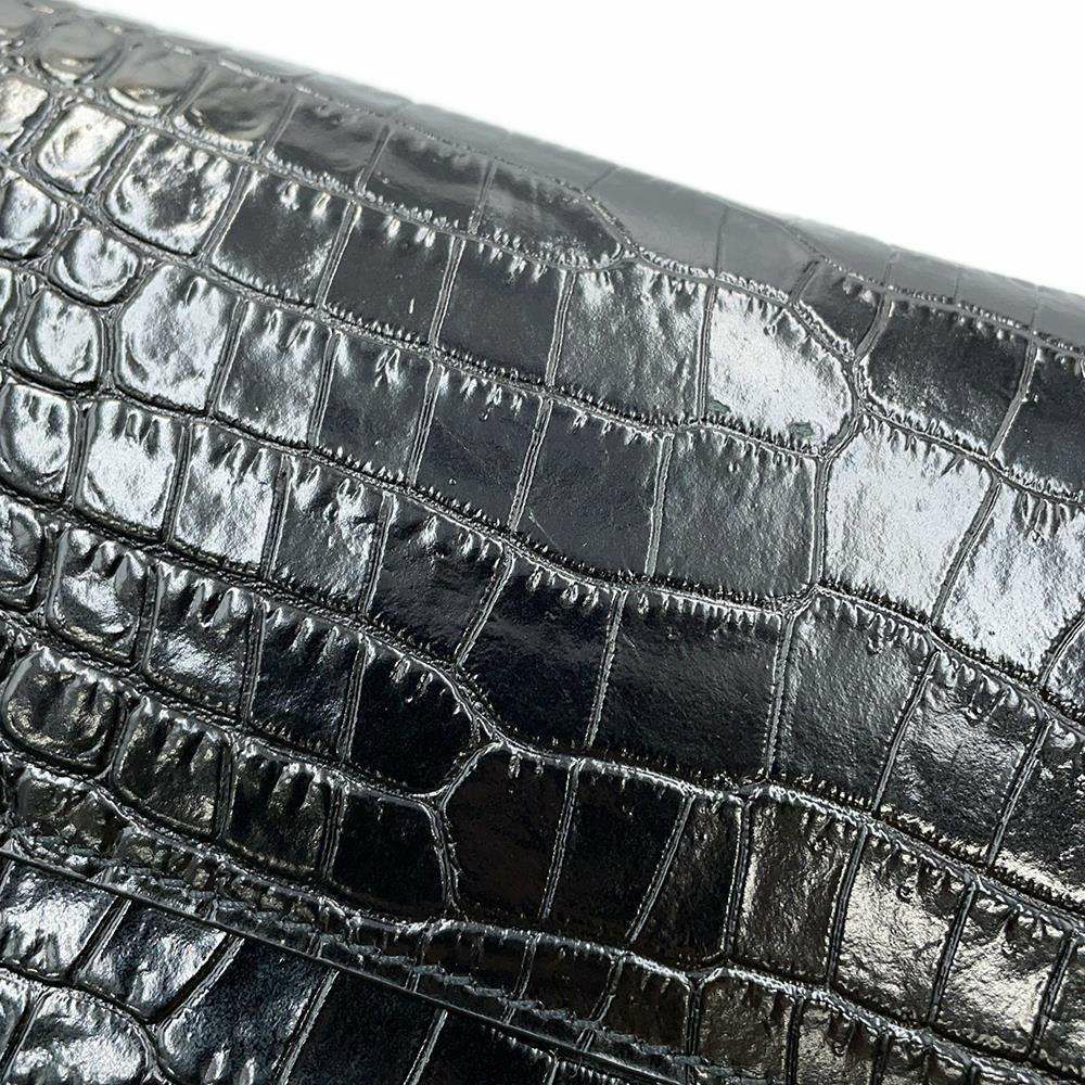 サンローランパリ ショルダーバッグ マンハッタン ミディアム クロコ型押しレザー 579271 SAINT LAURENT PARIS 黒