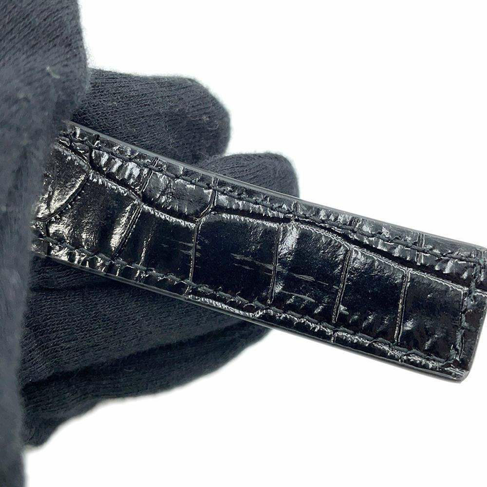 サンローランパリ ショルダーバッグ マンハッタン ミディアム クロコ型押しレザー 579271 SAINT LAURENT PARIS 黒