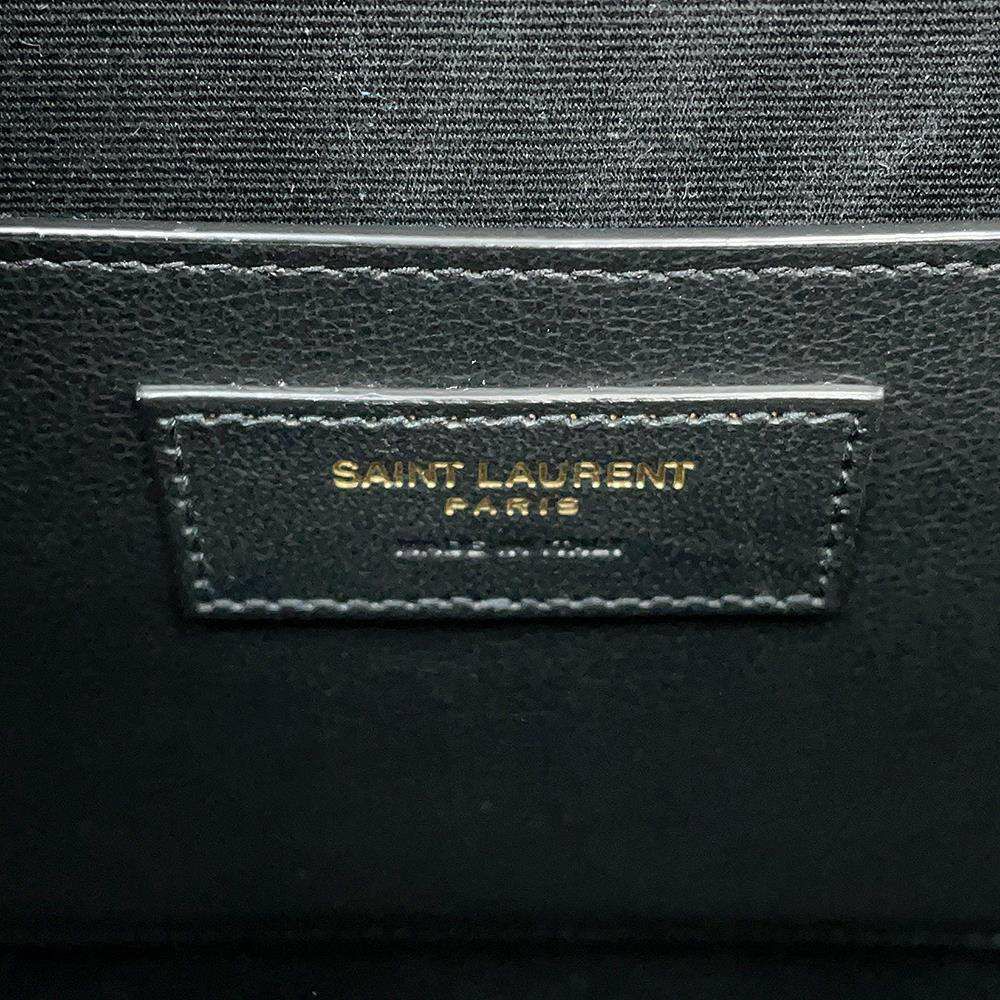 サンローランパリ ショルダーバッグ マンハッタン ミディアム クロコ型押しレザー 579271 SAINT LAURENT PARIS 黒