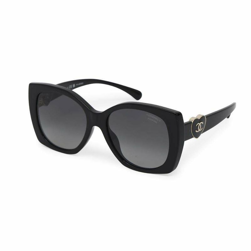 シャネル サングラス ココマーク ハートモチーフ スクエア シェイプ アイウェア A71589 CHANEL 黒