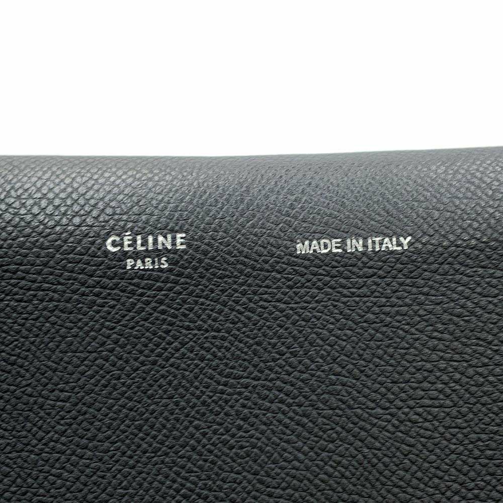 セリーヌ ショルダーウォレット クラッチオン レザー CELINE 長財布 黒