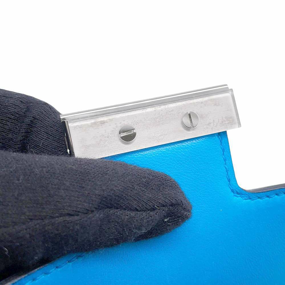 エルメス ショルダーバッグ コンスタンス24  ブルーフリーダ/シルバー金具 エプソン /アリゲーター/リザード Z刻印