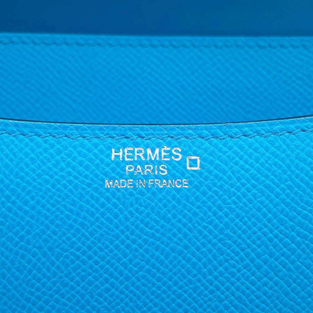 エルメス ショルダーバッグ コンスタンス24  ブルーフリーダ/シルバー金具 エプソン /アリゲーター/リザード Z刻印