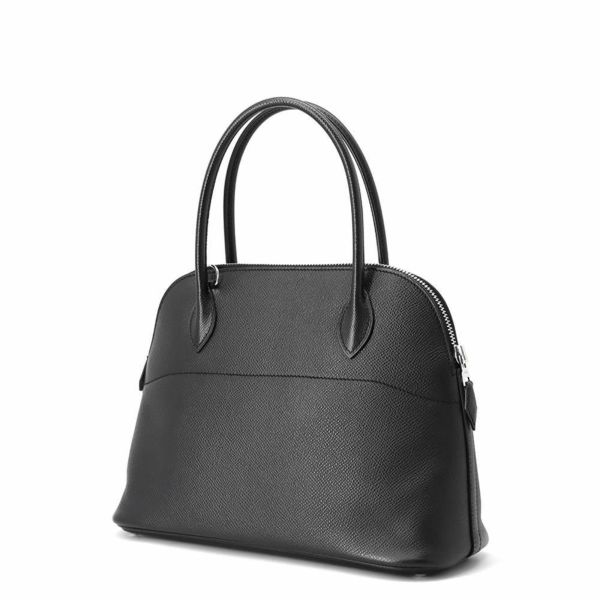 エルメス ハンドバッグ ボリード27 ブラック/シルバー金具 エプソン □Q刻印 HERMES Bolide 2wayショルダーバッグ 黒