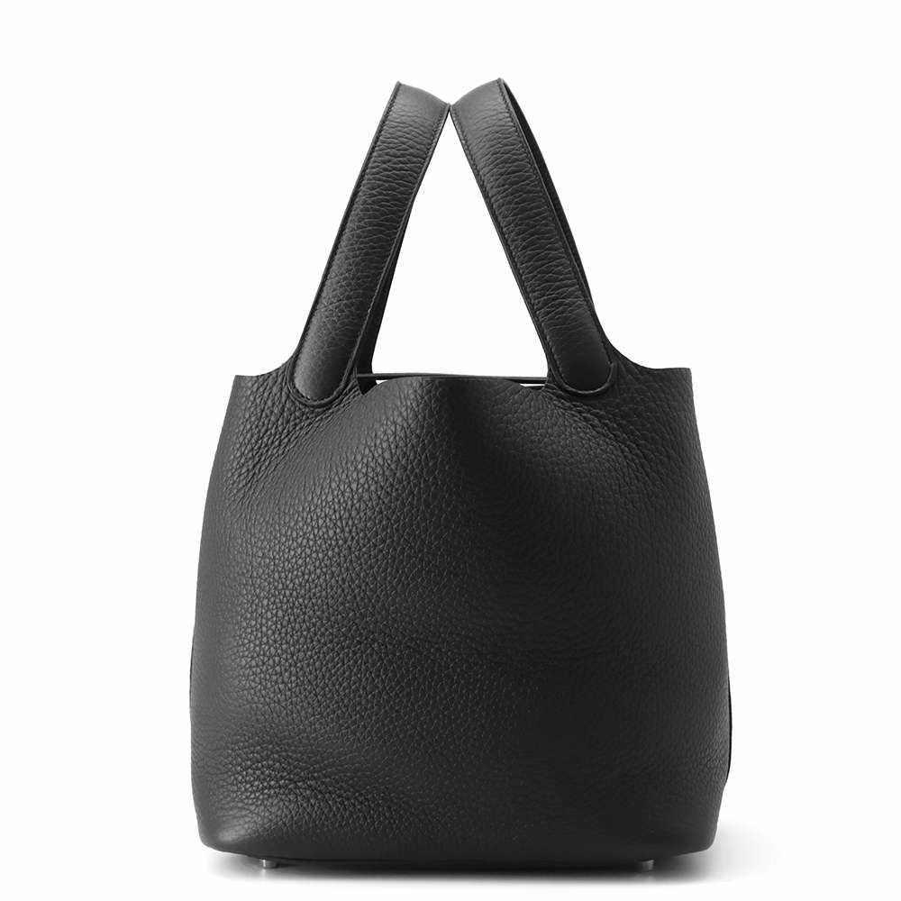 エルメス ハンドバッグ ピコタンロックMM ブラック/シルバー金具 トリヨンクレマンス K刻印 HERMES トートバッグ 黒