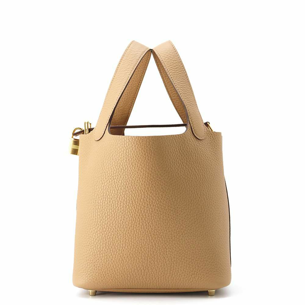 エルメス ハンドバッグ ピコタンロックPM ビスキュイ/ゴールド金具 トリヨンクレマンス K刻印 HERMES トートバッグ