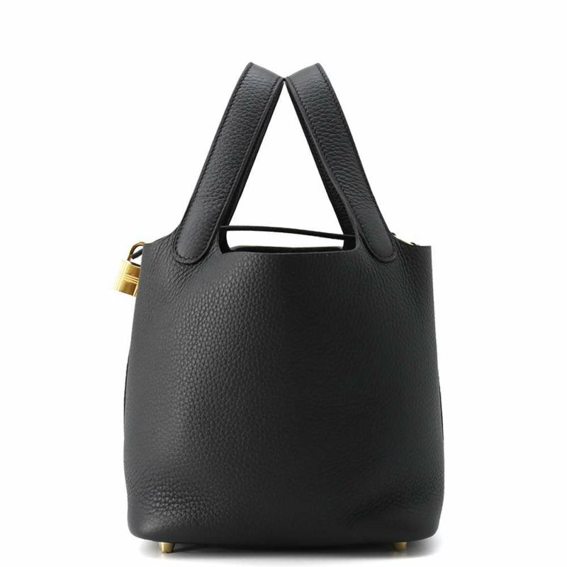エルメス ハンドバッグ ピコタンロックPM ブラック/ゴールド金具 トリヨンクレマンス K刻印 HERMES トートバッグ 黒